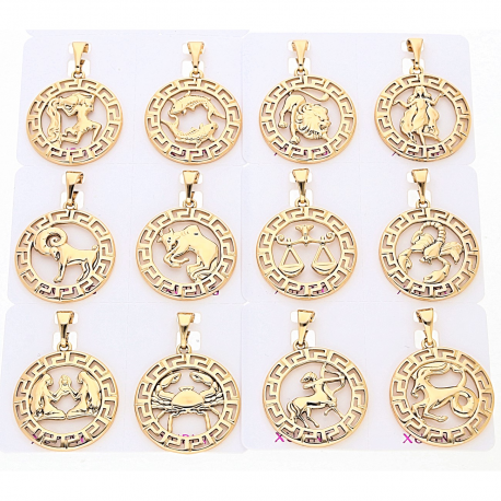 ZAWIESZKA POZŁACANA 35/25 MM ZNAKI ZODIAKU XUPING 88397