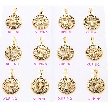 ZAWIESZKA POZŁACANA 28/19 MM ZNAKI ZODIAKU XUPING 88399