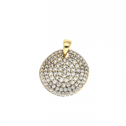 ZAWIESZKA POZŁACANA 18/15 MM BRYLANTOWY KRĄŻEK XUPING 88402