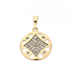 ZAWIESZKA POZŁACANA 24/16 MM SERDUSZKOWY KRĄG XUPING 88403