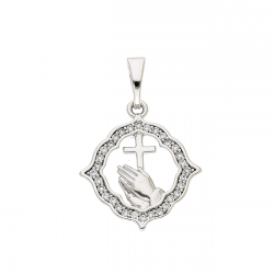 ZAWIESZKA RODOWANA 24/16 MM MEDALIK KOMUNIJNY XUPING 88407