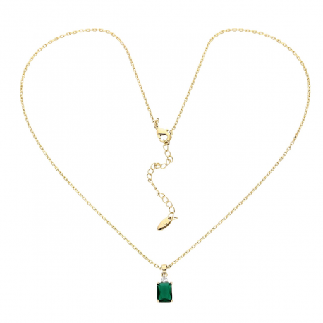 CELEBRYTKA POZŁACANA 45+5 CM SZMARAGD Z BRYLANTEM XUPING 88416