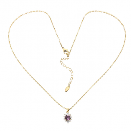 CELEBRYTKA POZŁACANA 46+5 CM AMETYST SZAFIR XUPING 88429