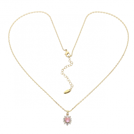 CELEBRYTKA POZŁACANA 46+5 CM MARKIZKA RÓŻOWY BRYLANT XUPING 88432