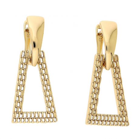 KOLCZYKI POZŁACANE 34/15 MM ZŁOTY AŻUR XUPING 88449