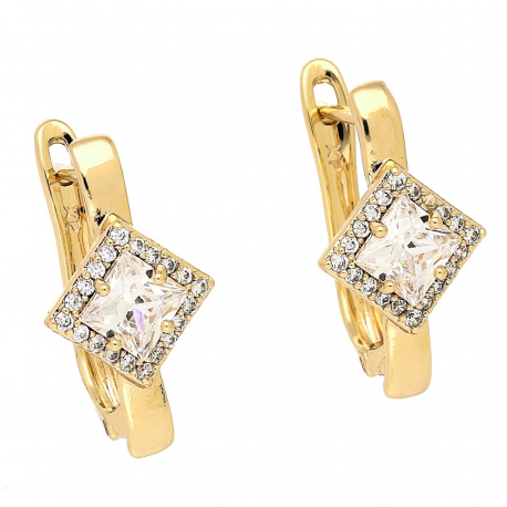 KOLCZYKI POZŁACANE 20/11 MM MARKIZA Z RADIANTEM XUPING 88467