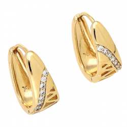 KOLCZYKI POZŁACANE 18/8 MM TRADYCYJNE Z BRYLANCIKAMI XUPING 88469