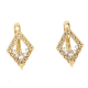 KOLCZYKI POZŁACANE 17/9 MM GRECKI ROMB Z BRYLANTAMI XUPING 88471
