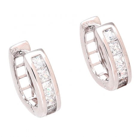 KOLCZYKI PLATYNOWANE 17/5 MM ELEGANCKIE Z RADIANTAMI XUPING 88473