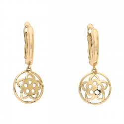 KOLCZYKI POZŁACANE 29/13 MM WISZĄCY KWIATOWY AŻUR XUPING 88474