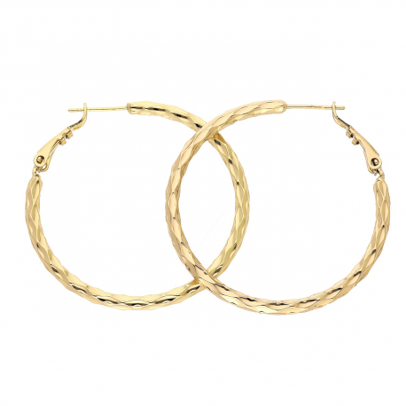 KOLCZYKI POZŁACANE 40/3 MM ZŁOTE KOŁA XUPING 88483