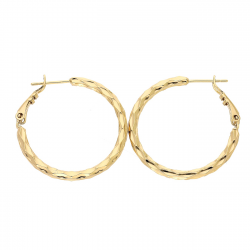 KOLCZYKI POZŁACANE 30/3 MM ZŁOTE KOŁA XUPING 88484