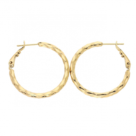 KOLCZYKI POZŁACANE 30/3 MM ZŁOTE KOŁA XUPING 88484