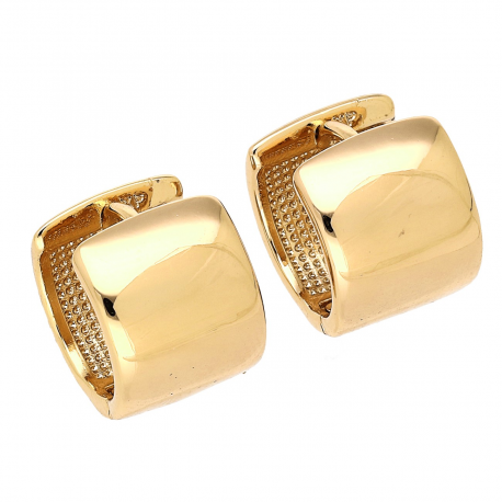 KOLCZYKI POZŁACANE 14/11 MM ZŁOTE SZEROKIE KÓŁKA XUPING 88485