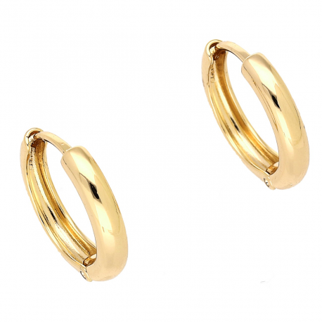 KOLCZYKI POZŁACANE 15/3 MM ZŁOTE KÓŁKA XUPING 88486