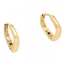 KOLCZYKI POZŁACANE 14/3 MM ZŁOTE ROMBIKI XUPING 88487