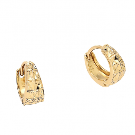 KOLCZYKI POZŁACANE 11/5,5 MM MALUSZKI ZŁOTE TRADYCYJNE DIAMENTOWANE XUPING 88489