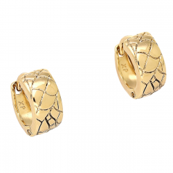 KOLCZYKI POZŁACANE 11/5,5 MM ZŁOTE KÓŁECZKA RYFLOWANE XUPING 88491