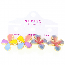 KOLCZYKI POZŁACANE 26/21 MM EMALIOWANE XUPING 88500