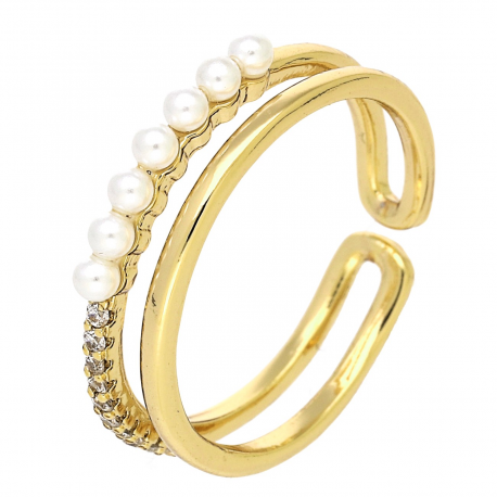 PIERŚCIONEK POZŁACANY 4 MM MAGIA PEREŁEK XUPING 88517