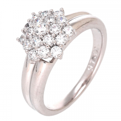 PIERŚCIONEK PLATYNOWANY 10 MM BRYLANTOWY SZEŚCIOKĄT XUPING 88527