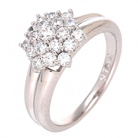 PIERŚCIONEK PLATYNOWANY 10 MM BRYLANTOWY SZEŚCIOKĄT XUPING 88527