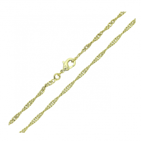 14K ŁAŃCUSZEK POZŁACANY 55 CM 2,3 MM SINGAPURKA XUPING 88584