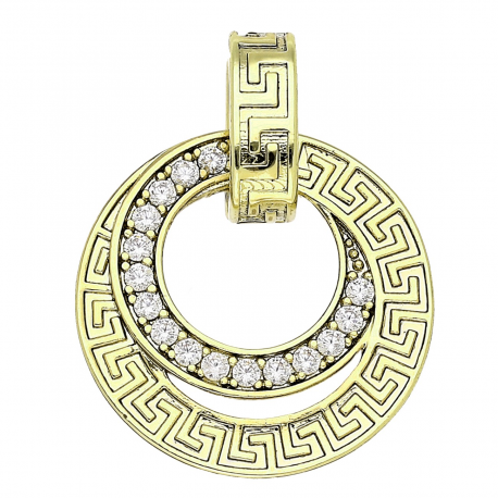14K ZAWIESZKA POZŁACANA 24/19 MM GRECKI KRĄG XUPING 88603