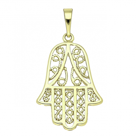 14K ZAWIESZKA POZŁACANA 36/19 MM RĄCZKA FATIMY XUPING 88604