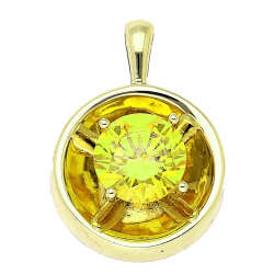 14K ZAWIESZKA POZŁACANA 22/15 MM CYTRYN W ZŁOTYM KRĘGU XUPING 88605