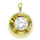 14K ZAWIESZKA POZŁACANA 22/15 MM BRYLANT W ZŁOTYM KRĘGU XUPING 88606
