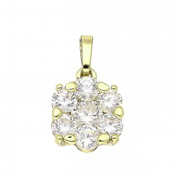 14K ZAWIESZKA POZŁACANA 20/11 MM SIEDEM BRYLANTÓW XUPING 88607