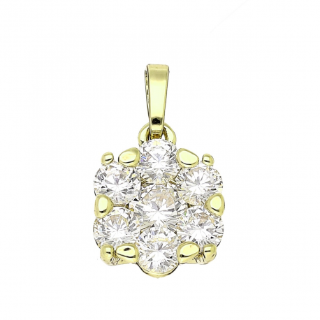 14K ZAWIESZKA POZŁACANA 20/11 MM SIEDEM BRYLANTÓW XUPING 88607