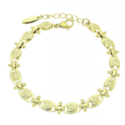 14K BRANSOLETKA POZŁACANA 18+3 CM 8 MM SERDUSZKOWA XUPING 88613