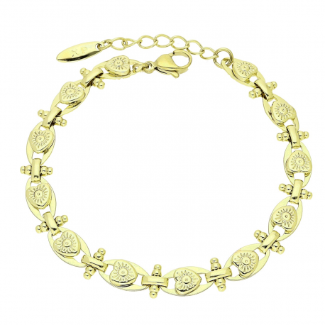 14K BRANSOLETKA POZŁACANA 18+3 CM 8 MM SERDUSZKOWA XUPING 88613