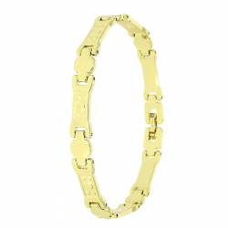 14K BRANSOLETKA POZŁACANA 19,5 CM 7 MM SAMO ZŁOTO XUPING 88615