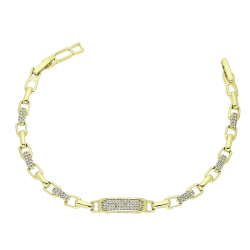 14K BRANSOLETKA POZŁACANA 19-17 CM 5 MM ELEGANCE XUPING 88622