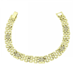 14K BRANSOLETKA POZŁACANA 19 CM 9 MM ELEGANCE XUPING 88625