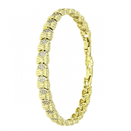 14K BRANSOLETKA POZŁACANA 18,5-16,5 CM 7 MM ELEGANCE XUPING 88626