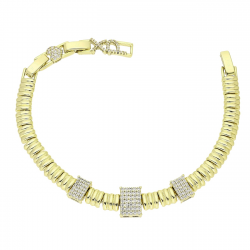 14K BRANSOLETKA POZŁACANA 19,5-17-15,5 CM 10 MM ELEGANCE XUPING 88627