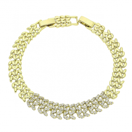 14K BRANSOLETKA POZŁACANA 19-17 CM 10 MM ELEGANCE XUPING 88628