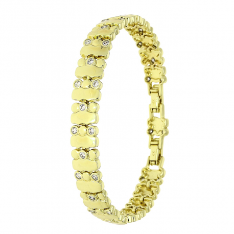 14K BRANSOLETKA POZŁACANA 19-17 CM 9 MM ELEGANCE XUPING 88629