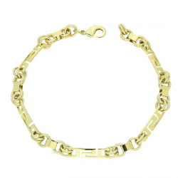 14K BRANSOLETKA POZŁACANA 19,5 CM 5 MM ZŁOTY GREK XUPING 88634