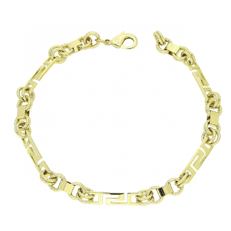 14K BRANSOLETKA POZŁACANA 19,5 CM 5 MM ZŁOTY GREK XUPING 88634