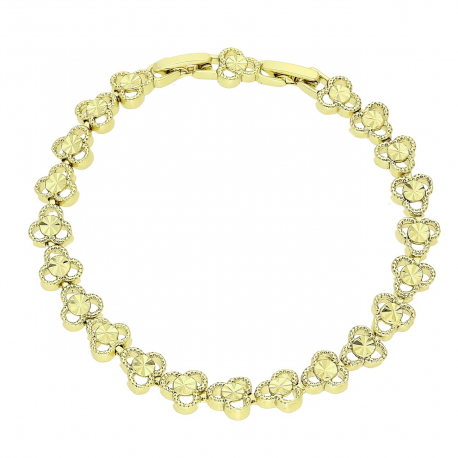 14K BRANSOLETKA POZŁACANA 19,5-17,5 CM 7,5 MM DIAMENTOWANA XUPING 88635