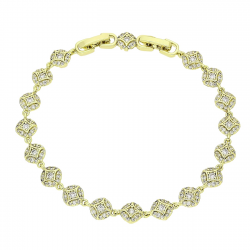 14K BRANSOLETKA POZŁACANA 19-17 CM 7 MM ELEGANCE XUPING 88636