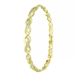 14K BRANSOLETKA POZŁACANA 19-17 CM 7 MM INFINITI XUPING 88637