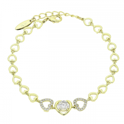 14K BRANSOLETKA POZŁACANA 17+4 CM 10 MM SERDUSZKOWA XUPING 88638