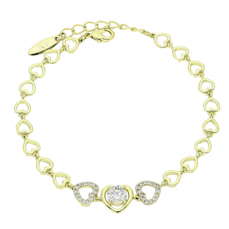 14K BRANSOLETKA POZŁACANA 17+4 CM 10 MM SERDUSZKOWA XUPING 88638