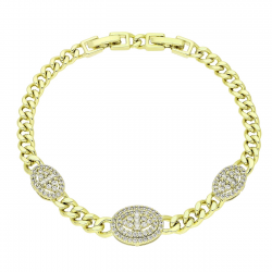 14K BRANSOLETKA POZŁACANA 20-18 CM 11 MM ELEGANCE XUPING 88639